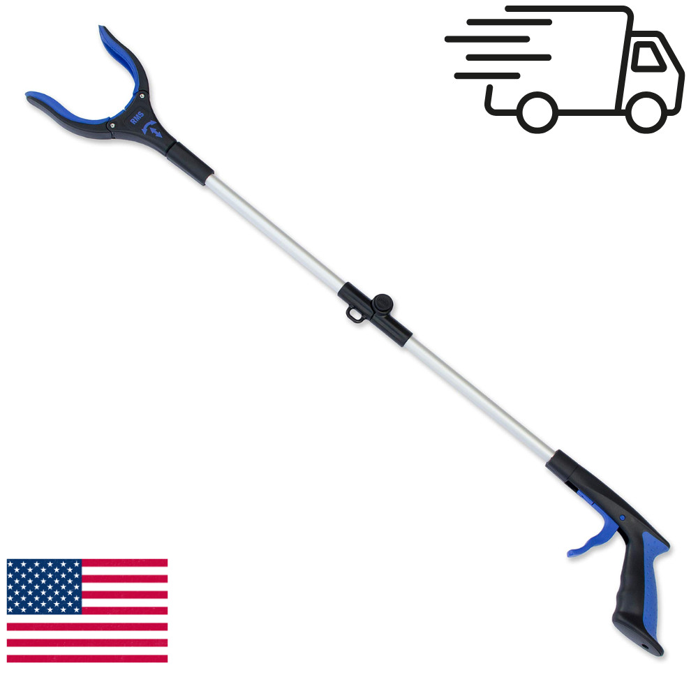 RMS 34 Inch Extra Long Reacher Grabber - Foldable Gripper and Reaching Tool with