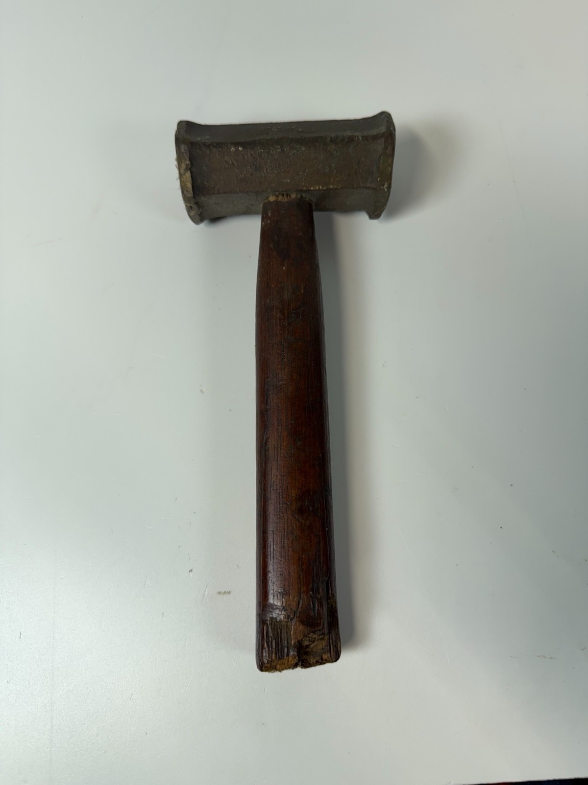Vintage Brass Hex Head Sledge Hammer 2.21 lb Wood Handle Non-Sparking Tool