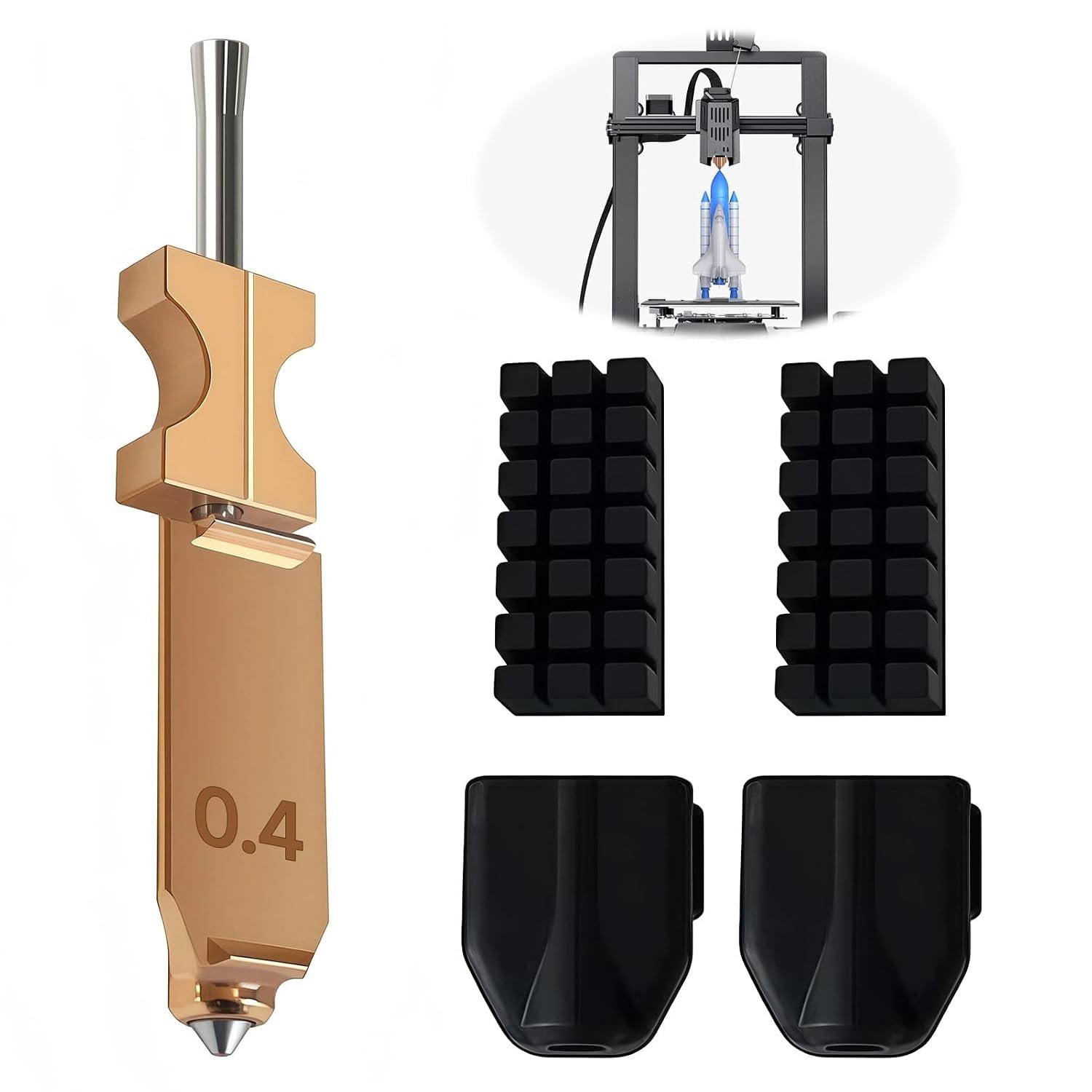 Upgraded 0.4mm Hotend Kit for Flashforge AD5X All Metal Extruder 2 Pack
