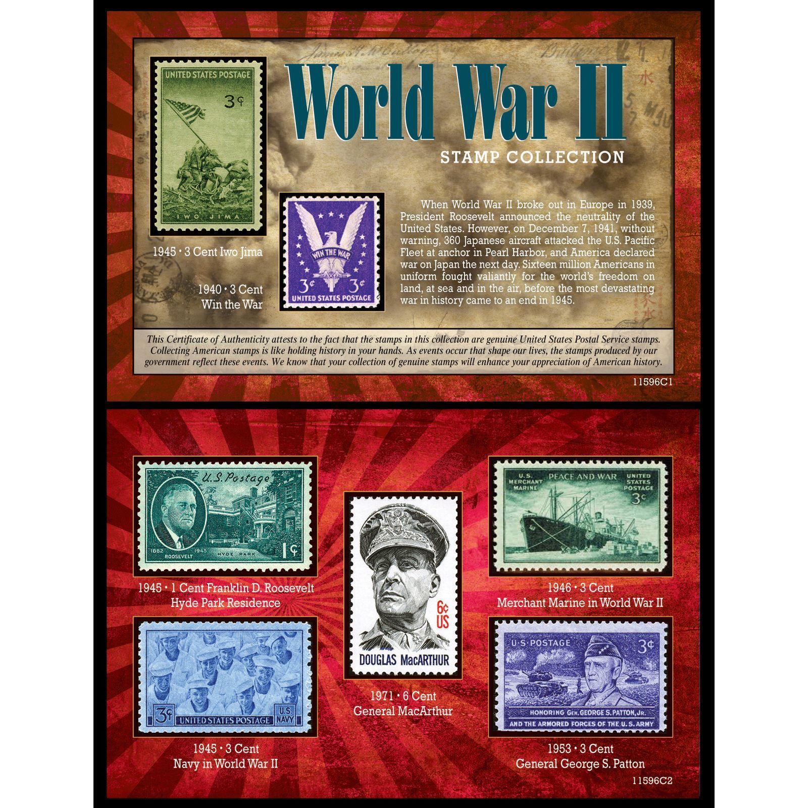 NEW American Coin Treasures World War II Stamp Collection 11596