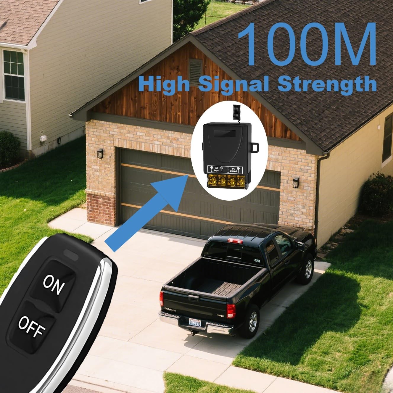 120V Remote Control Switch Wireless,AC 110V-240V 30A RF Relay 328ft Long Range