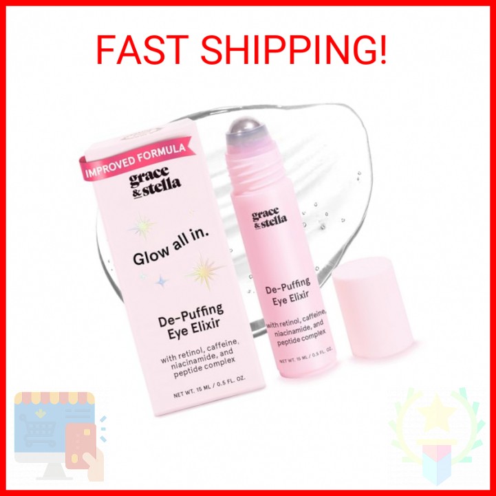 grace & stella Under Eye Brightener Roller - Airplane Travel Essentials - Travel