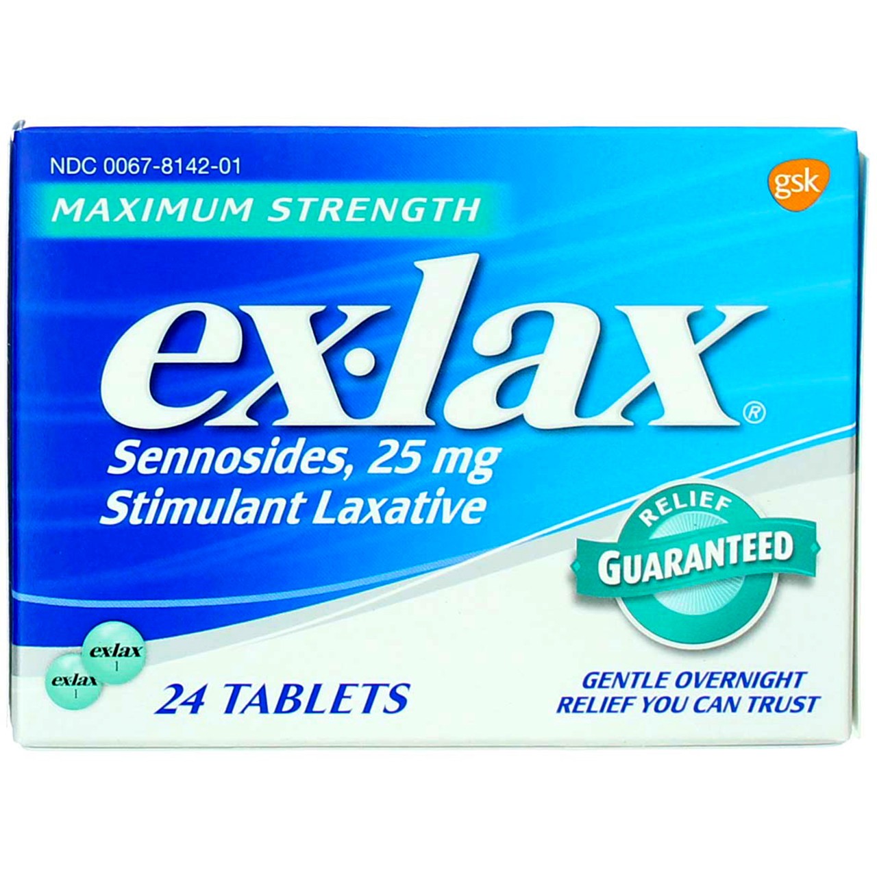 4 Pack Ex-Lax Maximum Strength Stimulant Laxative Tablets, 25 mg, 24 Ct