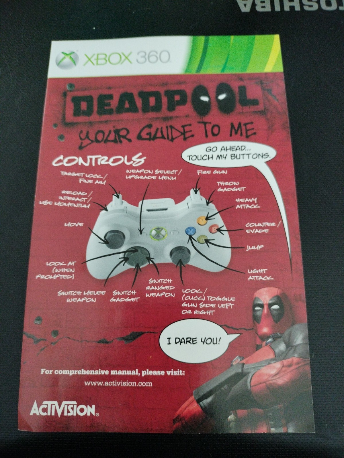 Deadpool Manual Book - Xbox 360 - Authentic Manual Only!