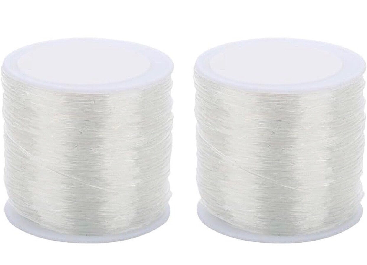 2 Pack 1.0mm Elastic String for Jewelry Making
