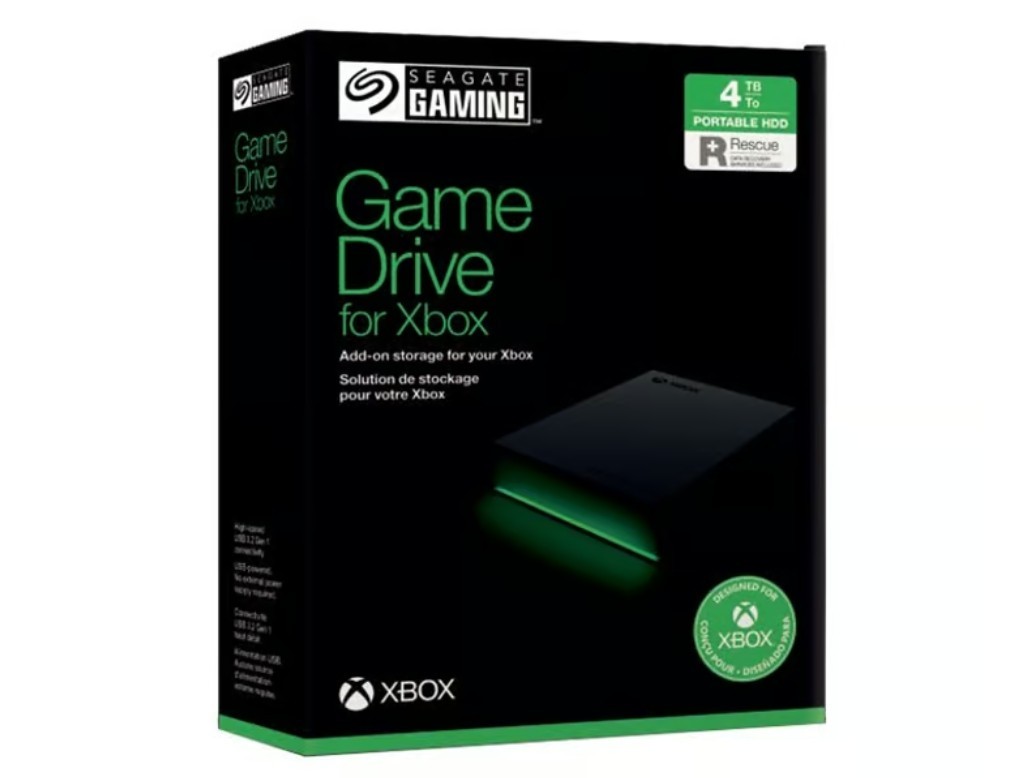 Seagate Gaming Game Drive For Xbox 4 TB. External Storage.