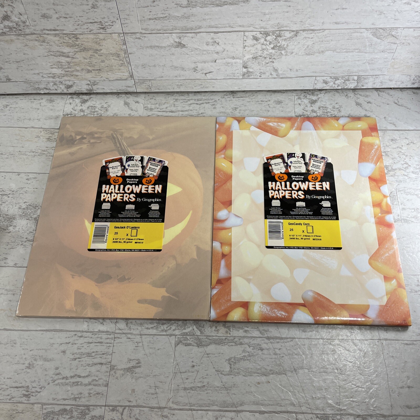 Lot of 2 HALLOWEEN PAPERS By Geographics Stationery Desktop Printer Sealed New