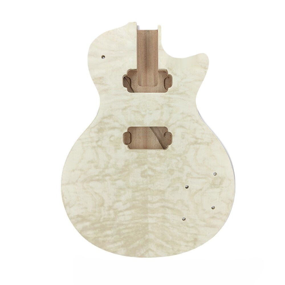Unfinished Mahogany Electric Guitar Body Quilted Maple Veneer HH Pickup