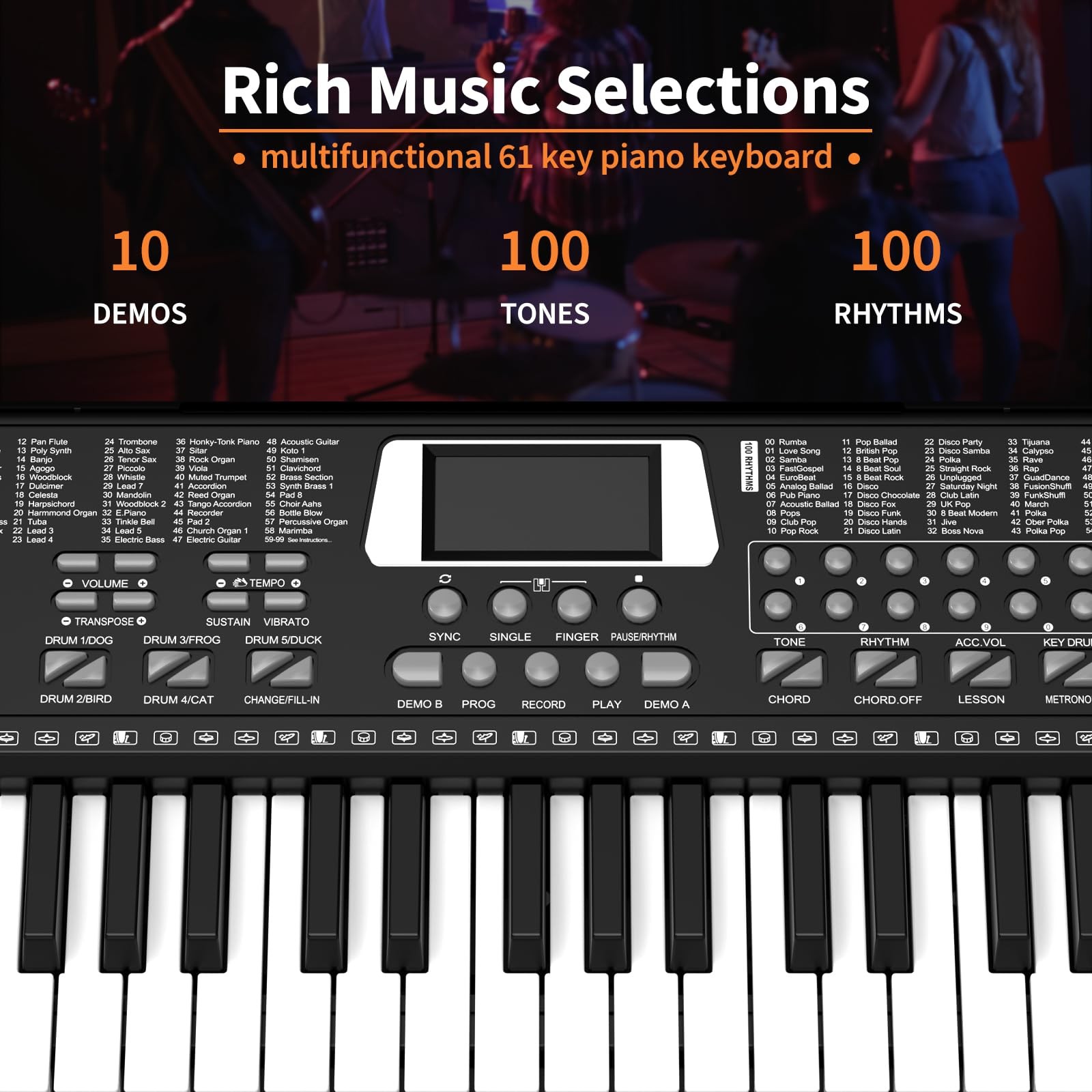 61 keys keyboard piano, Electronic Digital Piano with BuiltIn Speaker Microph...