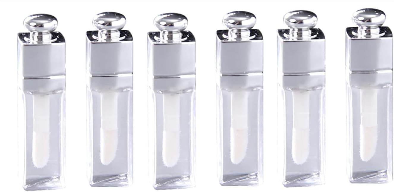 6 Pcs 3Ml Clear Lip Gloss Tubes, Empty Lip Gloss Tubes Containers Refillable Lip
