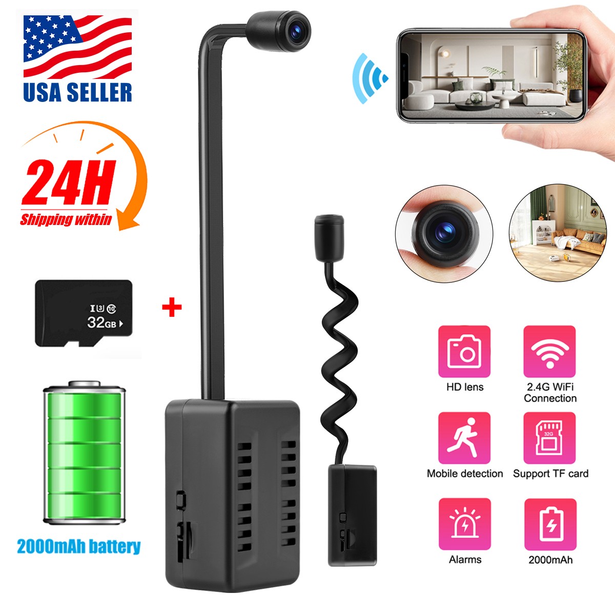 HD 1080P Wireless WIFI IP Mini Smallest DIY Buttons Camera -Micro Video Recorder