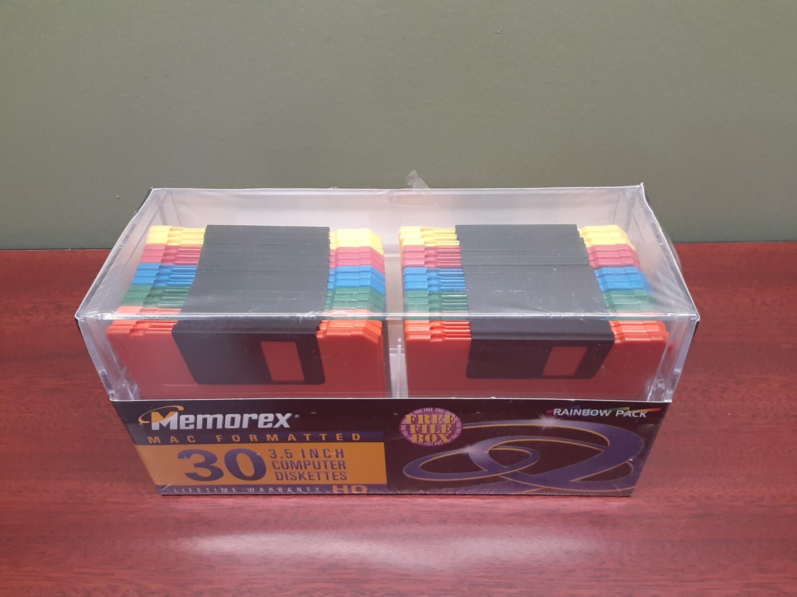Memorex HD Rainbow Disks Diskettes 3.5" MAC Formatted 30 Pack Case Sealed