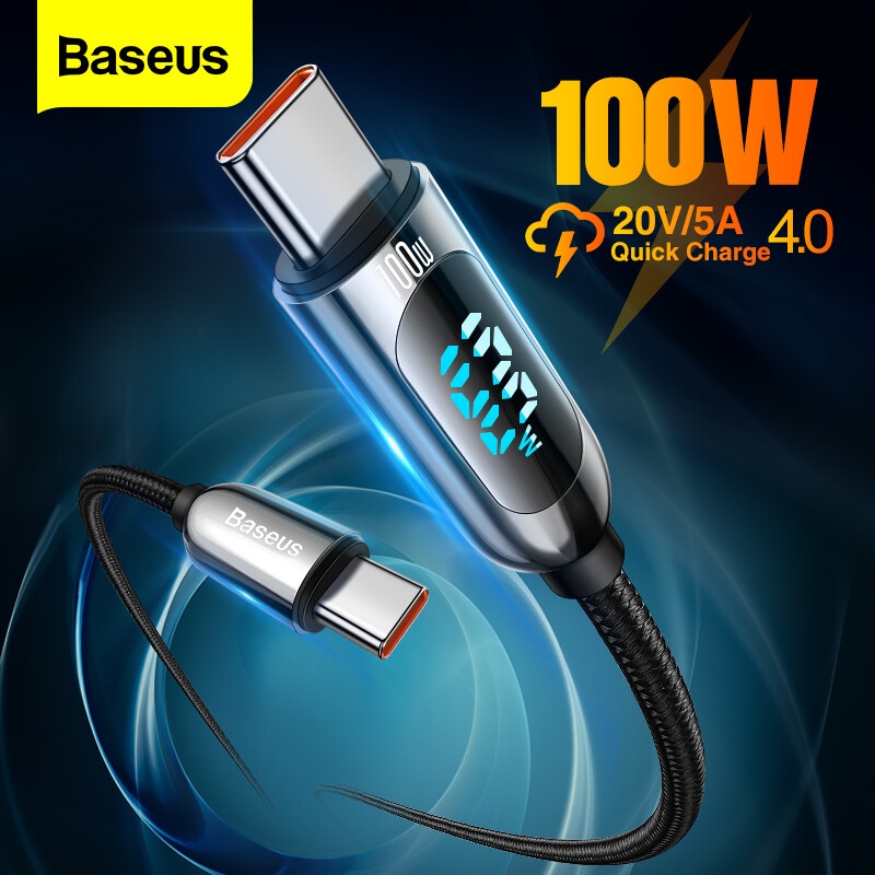 Baseus 66W/100W PD USB C To Type C Cable Fast Charging Wire Cord For Samsung