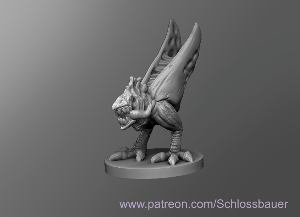Abyssal Chicken Demon Creature Monster Manual 28mm Scale DND D&D Miniature SB