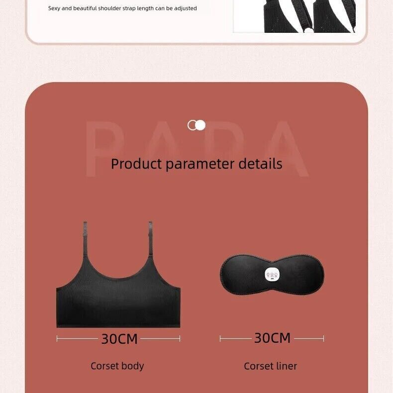 USB Electric Breast Massage Bra Vibrate +Heat Chest Massager Grow Enlarge Enhanc