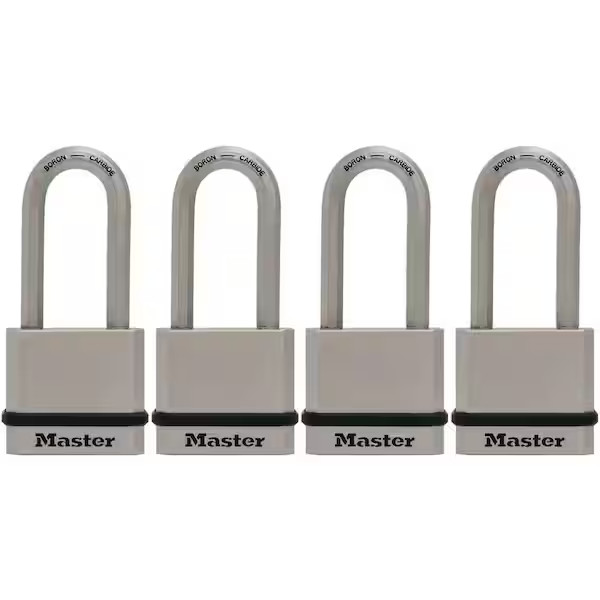 Master Lock Heavy Duty Outdoor Padlock with Key, 1-3/4 in. Wide, 4 Pack