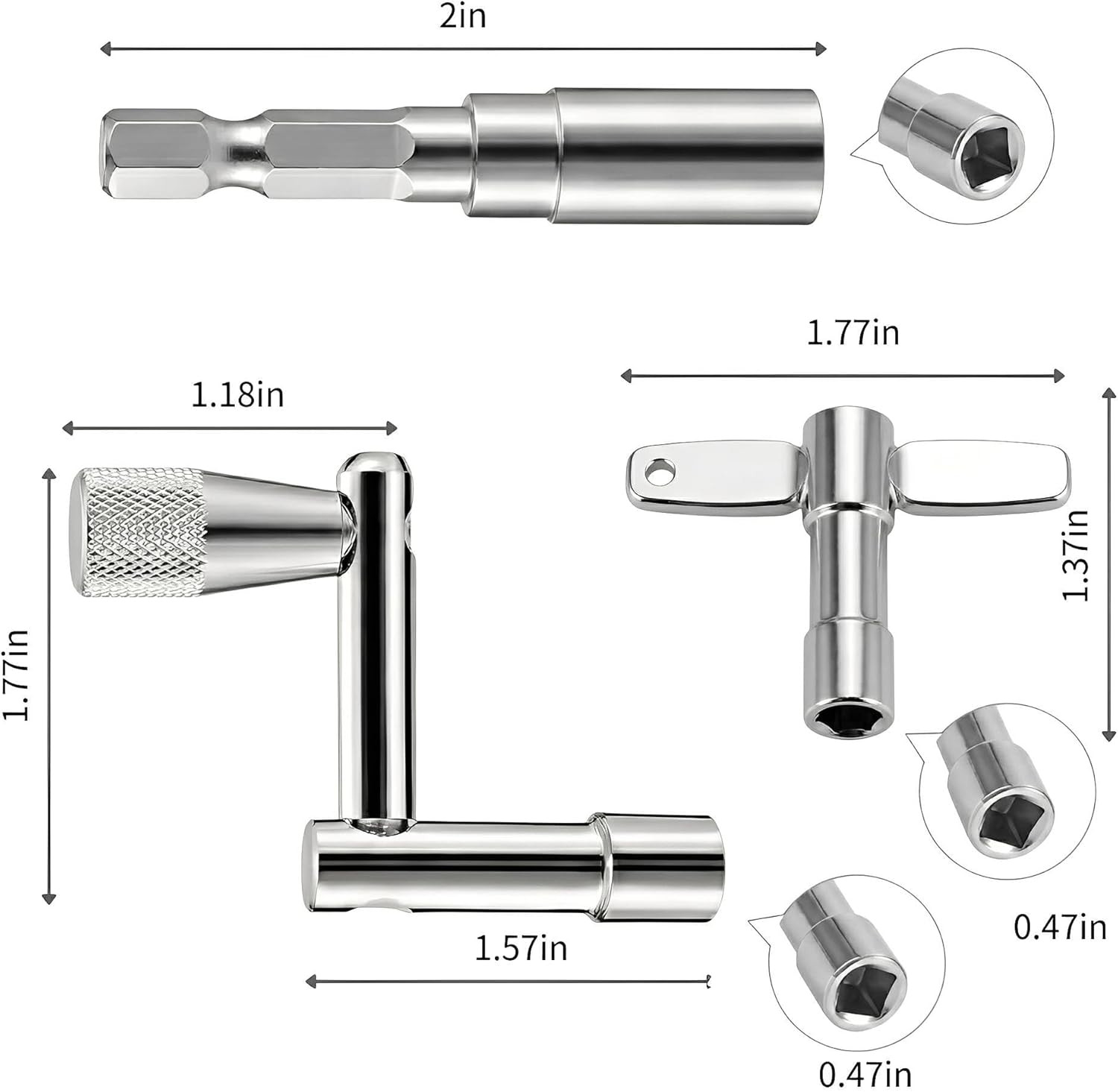 Drum Key Set Professional Drum Tuning Kit with Drill Bit Adapter Continuous Moti