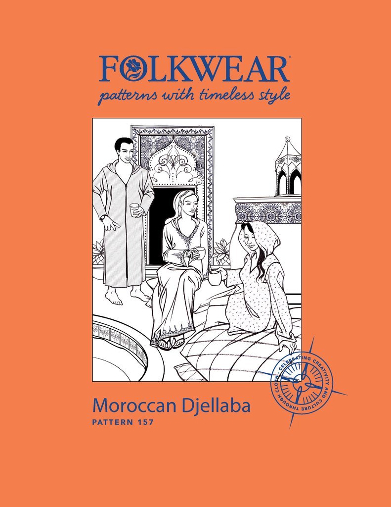 Sewing Pattern Hooded Caftan Folkwear #157 Moroccan Djellaba Morocco folkwear157