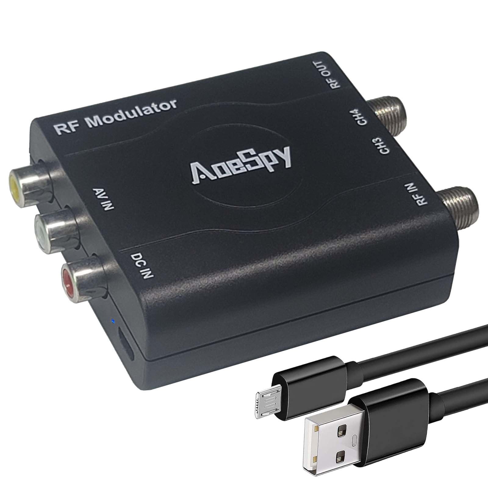 RCA RF Coaxial Modulator VHF Converter CVBS Adapter w/Channel 3/4 Switch for...