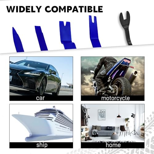 5PCS Auto Trim Removal Tool Kit, Plastic Pry Tool, No Scratch Plastic Blue