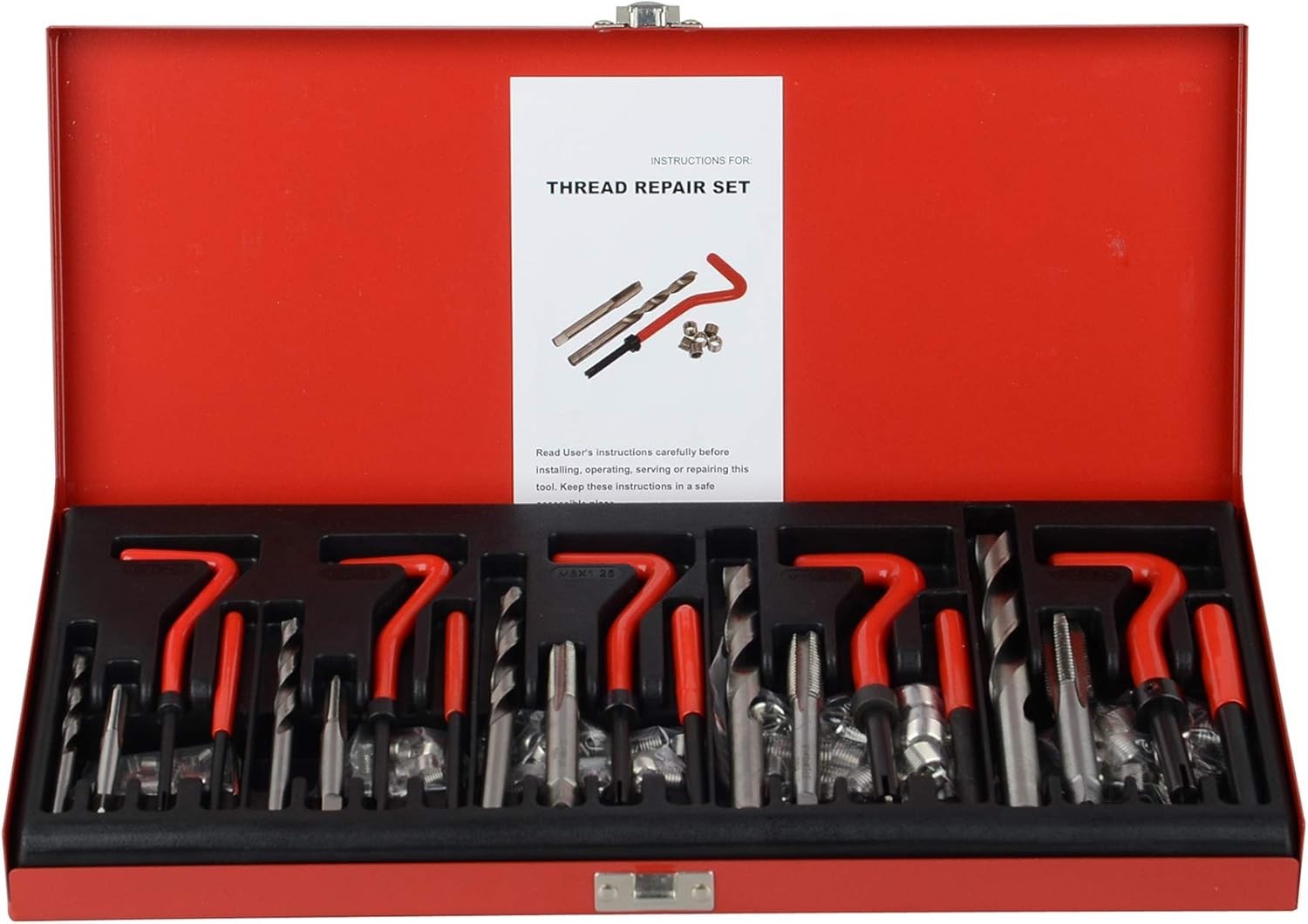131Pcs Helicoil Metric Thread Repair Kit HSS Drill Thread Insert Repair Tool M5