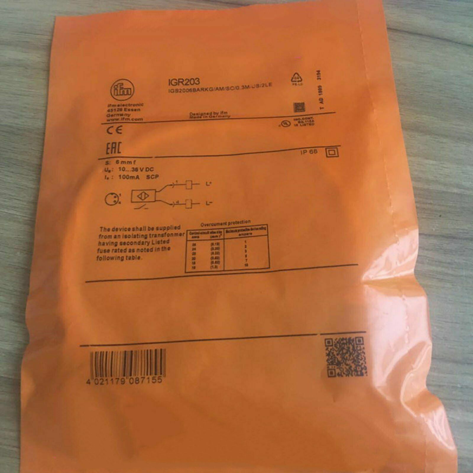 IFM IGR203 Inductive Proximity Switch Sensor 10-36VDC New