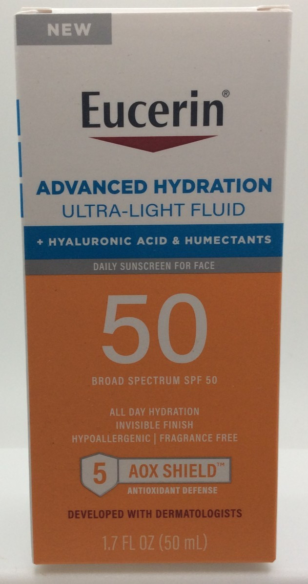 Eucerin Advanced Hydration Ultra-Lightweight Face Sunscreen SPF 50 🌞 AUG/2026🌞