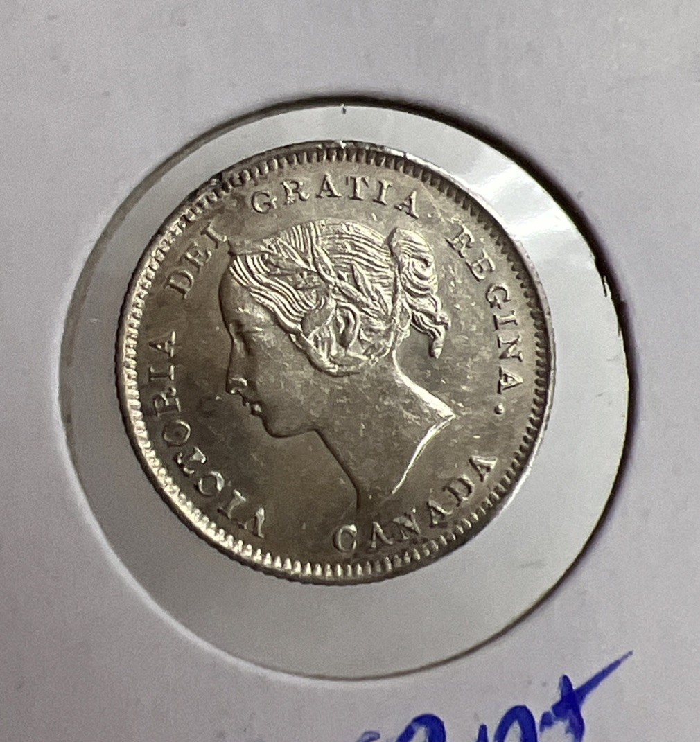 1896 Canada 5 Cents Silver Foreign Coin