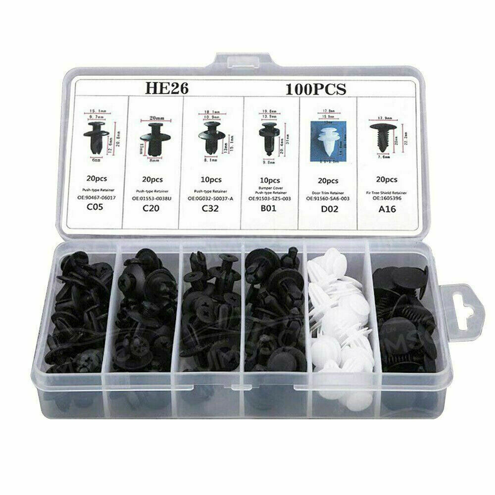 For Nissan Fixing Fastener Kit Bumper Fender Liner Push Retainer Clips 100XUS