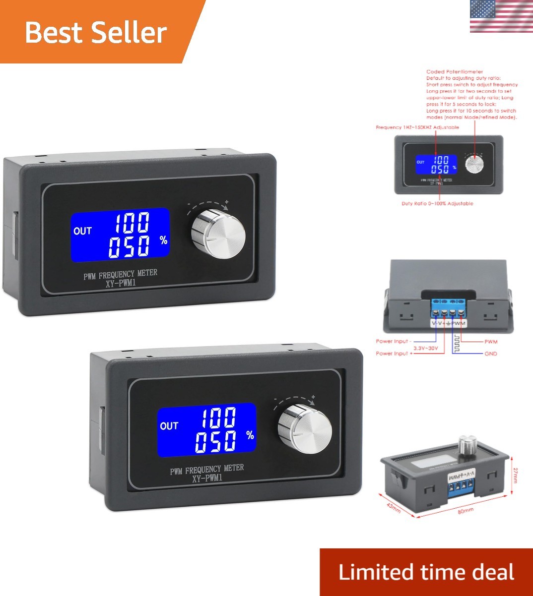 Versatile Square Wave Function Generators - 1Hz-150kHz Adjustable Output