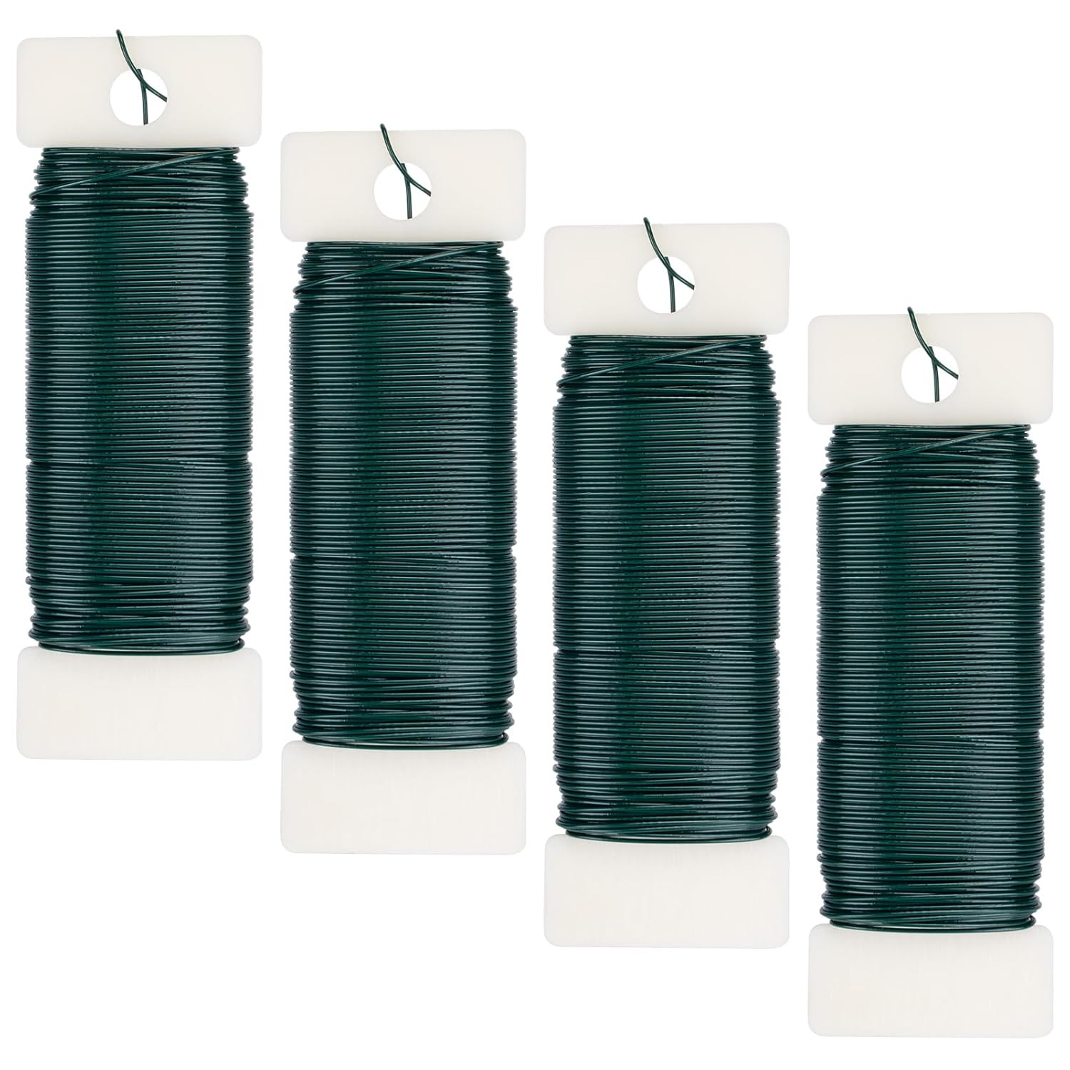 4 Pack Floral Wire, 131 Yards Paddle 22 Gauge Florist Wire Green for Wreath Maki