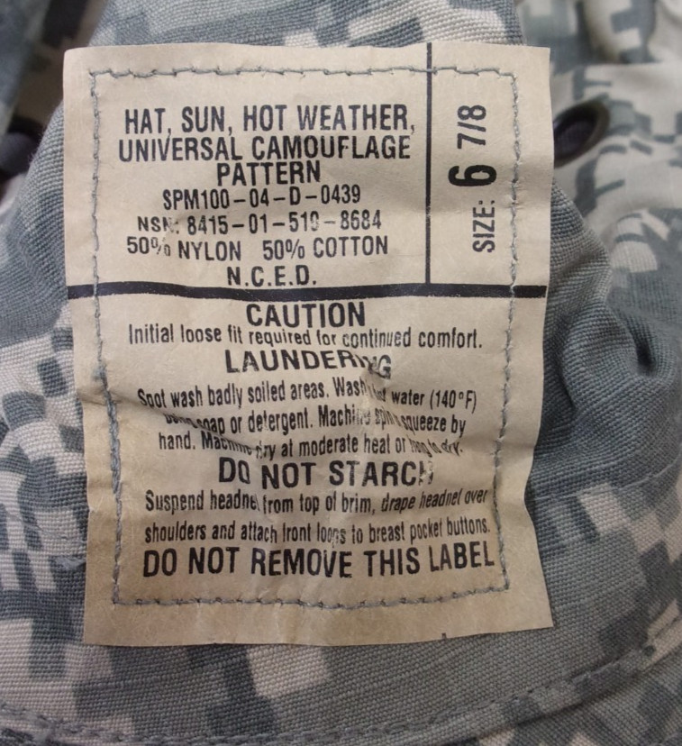 USGI ARMY ACU UCP DIGITAL SUN HAT CAP BOONIE DEPLOYMENT ISSUE 2004 SIZE 6 7/8