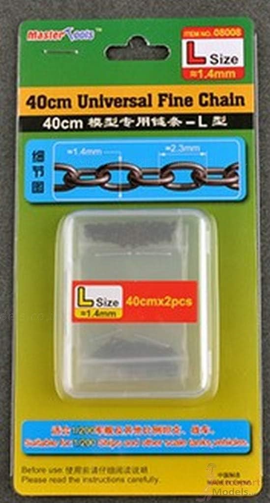 Universal Fine Chain L Size 1.4mmX2.3mm 40cms x2 by Master Tools Trumpeter