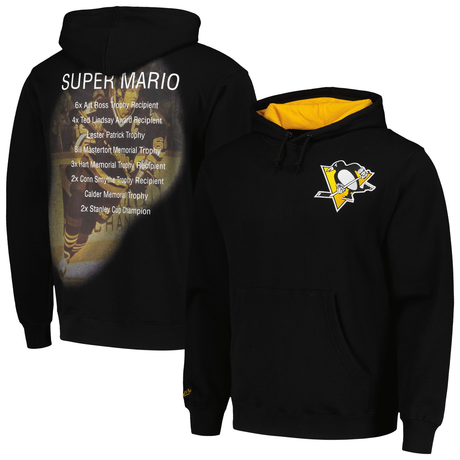 Men's Mitchell & Ness Mario Lemieux Black Pittsburgh Penguins Premium Name &