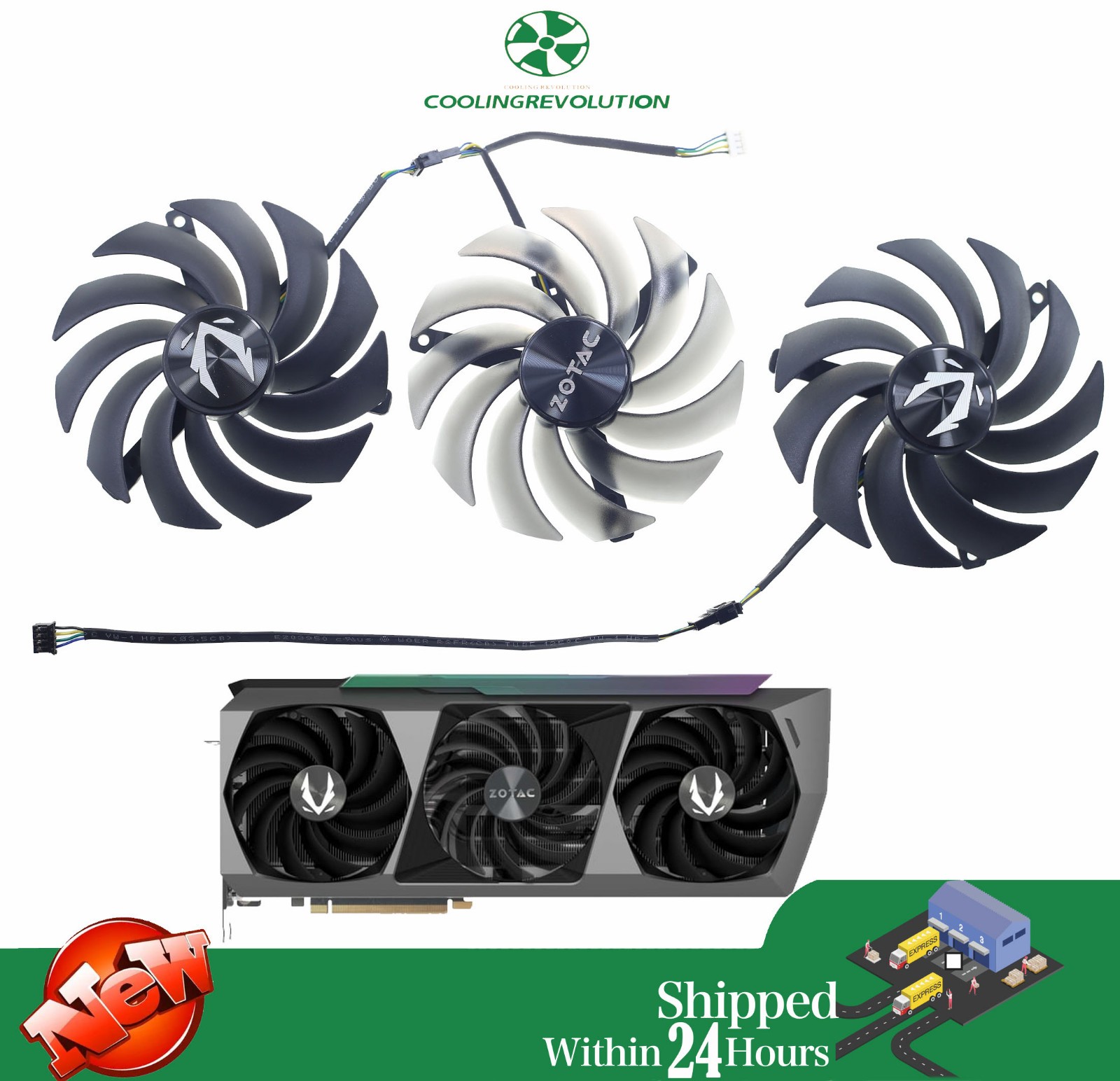 3Pcs GAA8S2U Graphics card fan for ZOTAC RTX 3090Ti AMP EXTREME HOLO