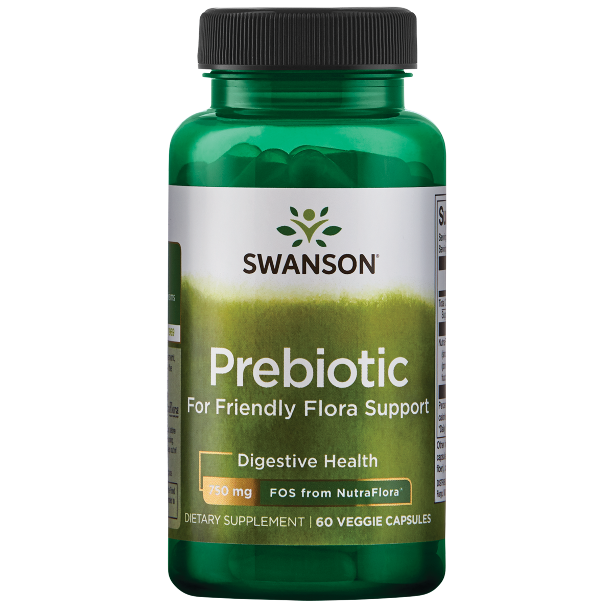 Swanson Prebiotic for Friendly Flora Support 375 mg 60 Veggie Capsules