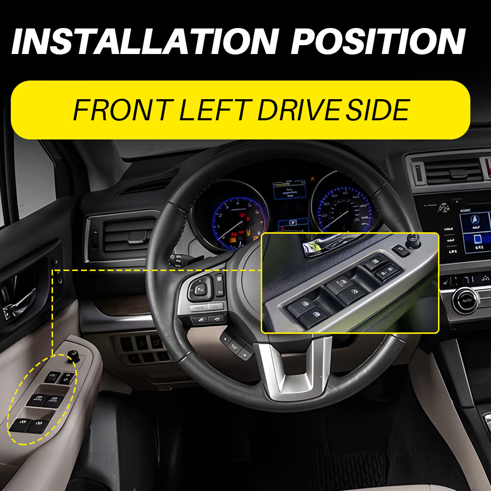 Black Master Power Window Control Switch Left Front for Subaru Outback 2013-2017