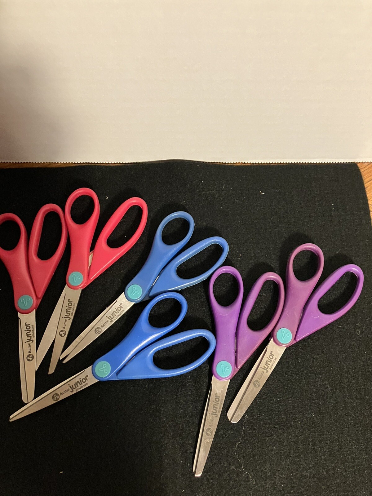 Lot of 6 Vintage Acme Junior 5” Stainless Scissors - Blunt & Pointed Tip