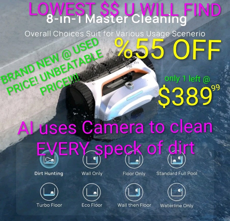 Robotic Pool Cleaner🔥Automatic Pool Vac Cleaner🌴Cordless Pool Vacuum Ai VISION