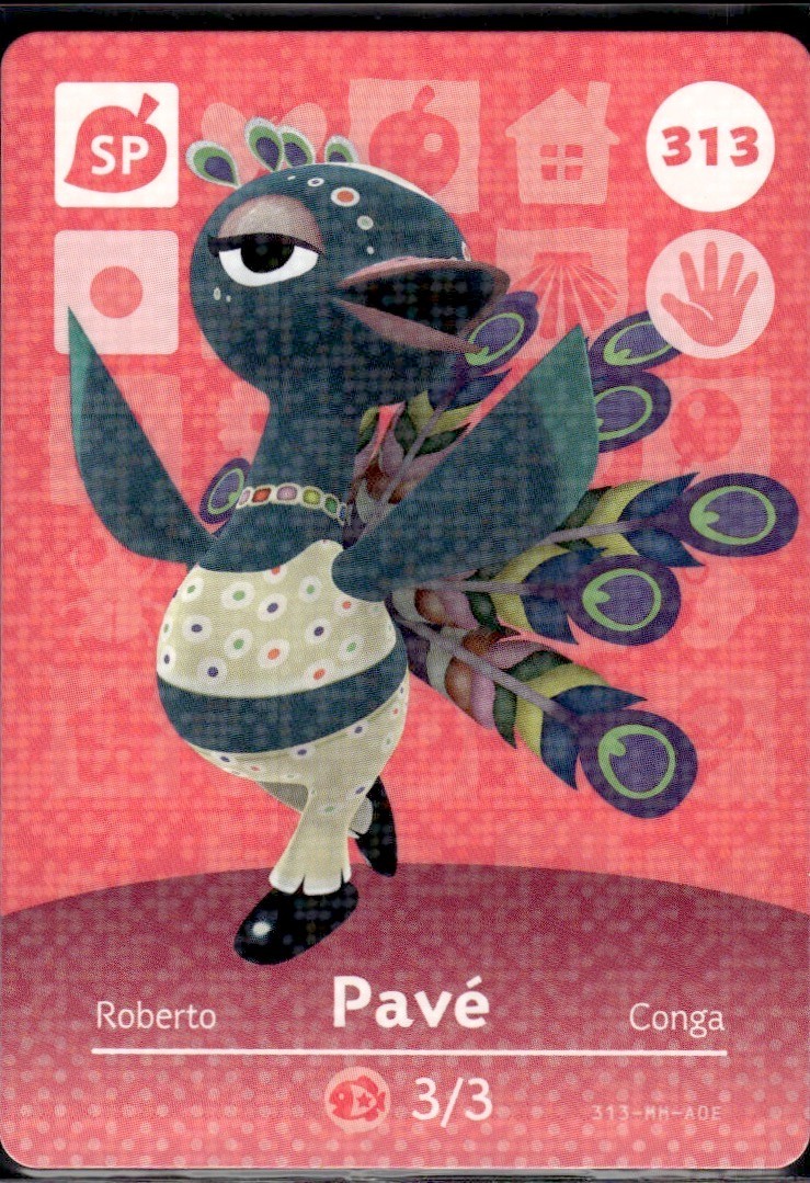 313 Pave Amiibo Card 313 Series 4 Animal Crossing Nintendo Switch NA Region