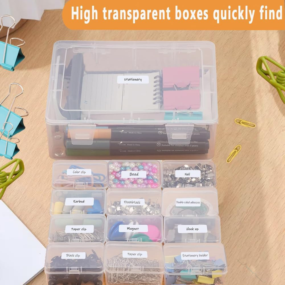 Bead Storage Containers, 92 Clear Plastic Bead Organizer Box With Hinged Lid,Bra