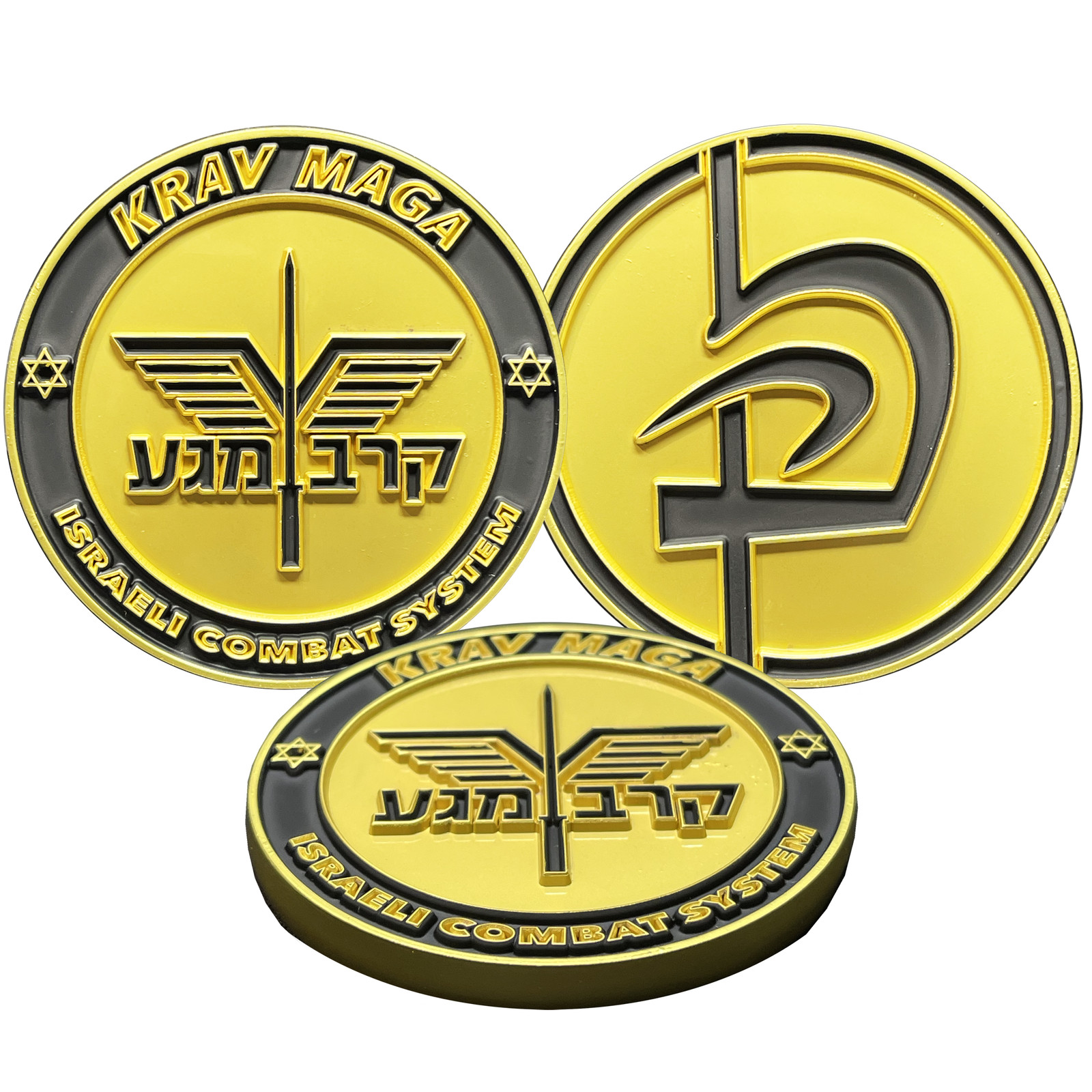 BL14-001 KRAV MAGA Israeli Combat System Gold Challenge Coin