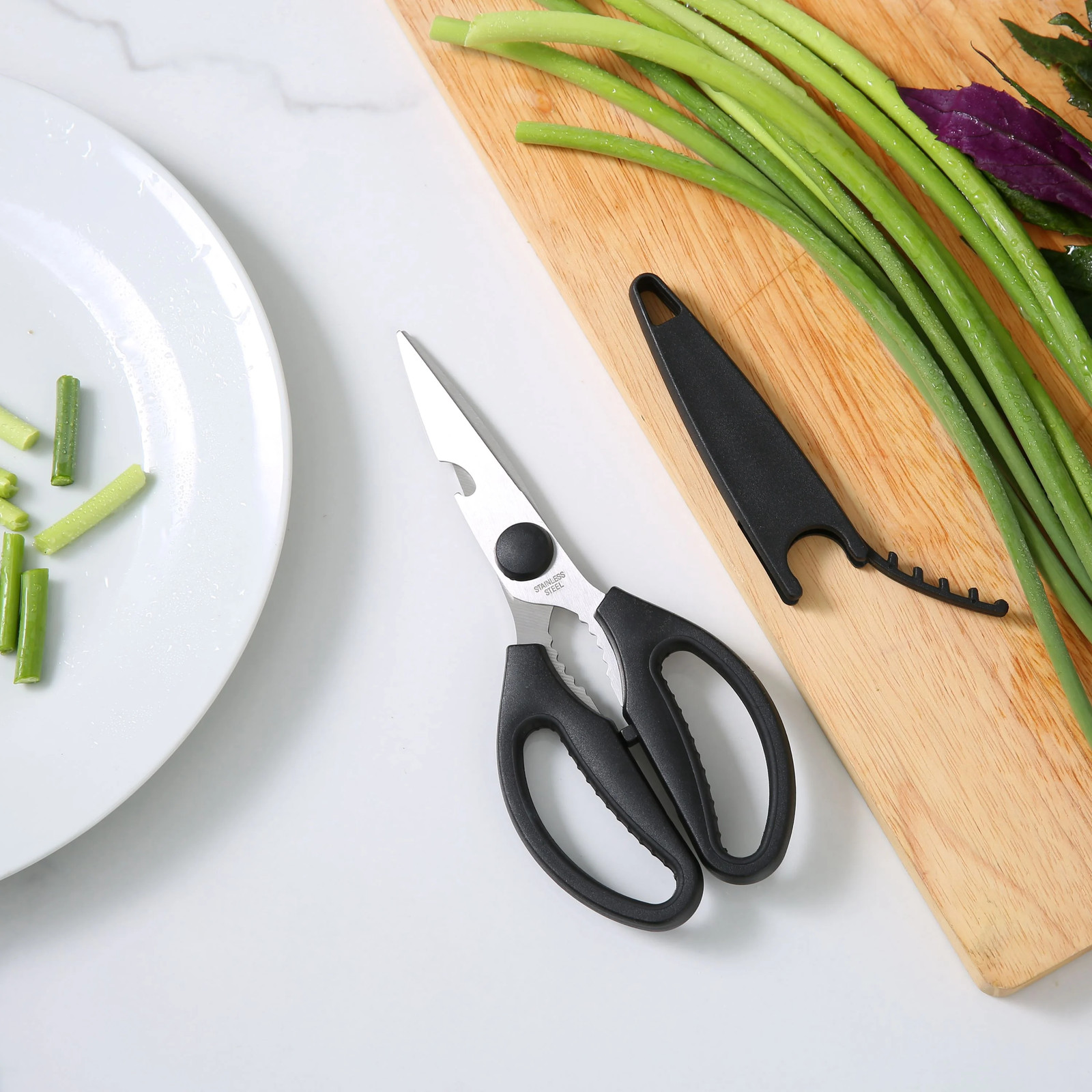 Black Handle Stainless Steel Multi-Purpose 8.6in Kitchen Shears