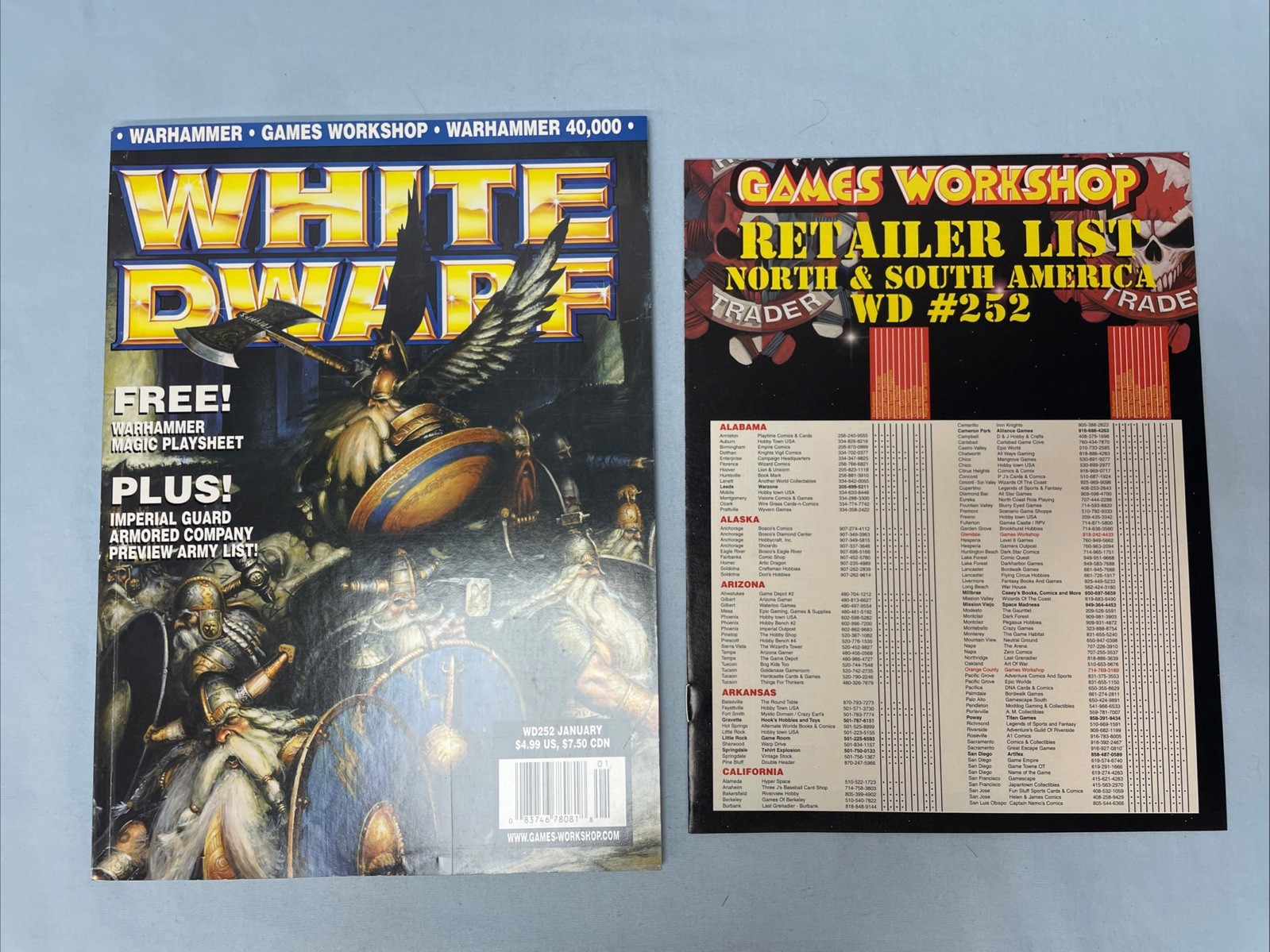 Warhammer Games Workshop White Dwarf  Magazine 252 With WH Playsheet Attached