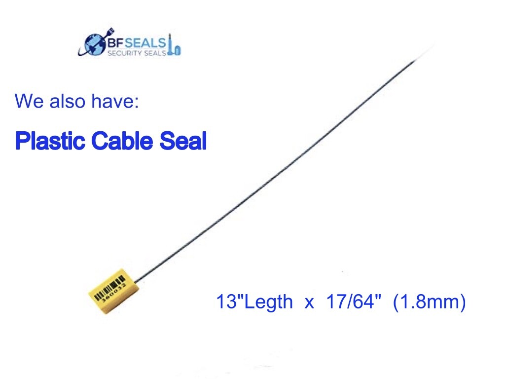 Plastic Seal DE, 100 pcs, 16" numbered, Barcode, Green color, BF-12DE12