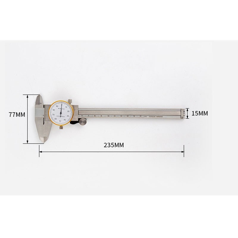 KC59 150mm Metric Dial Caliper Gold-Edged Vernier Caliper Carbon Steel Tool