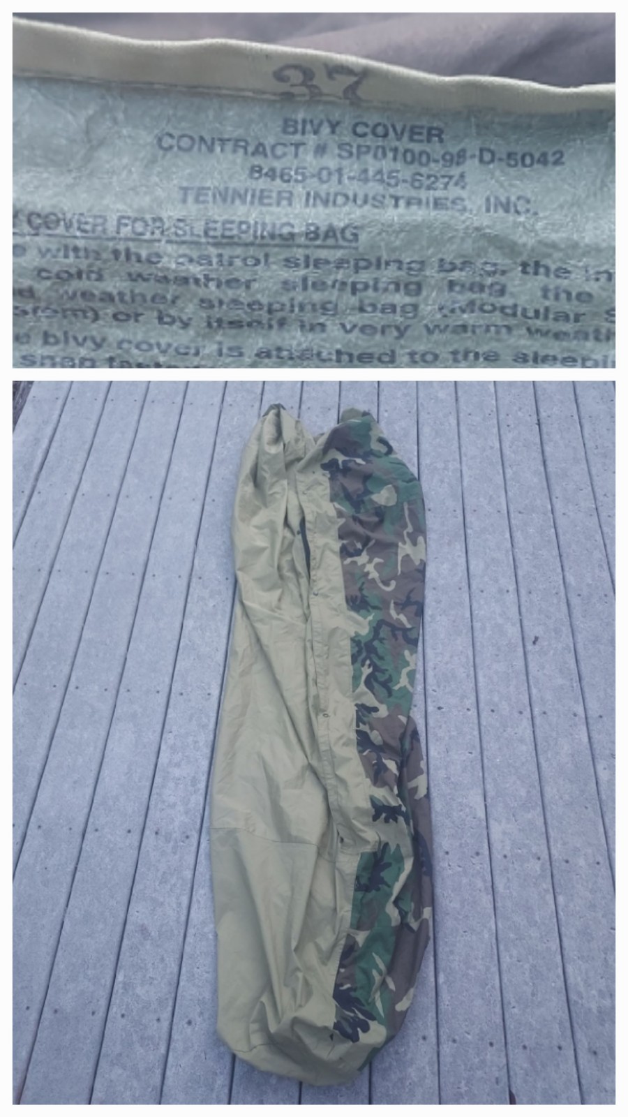 USGI Military Gore Tex Bivy Cover Sleeping Bag Woodland Camouflage Gore-tex