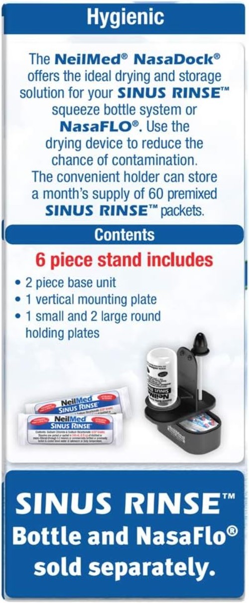 Effortless Assembly NasaDock Plus Stand for Sinus Rinse, Available in Black