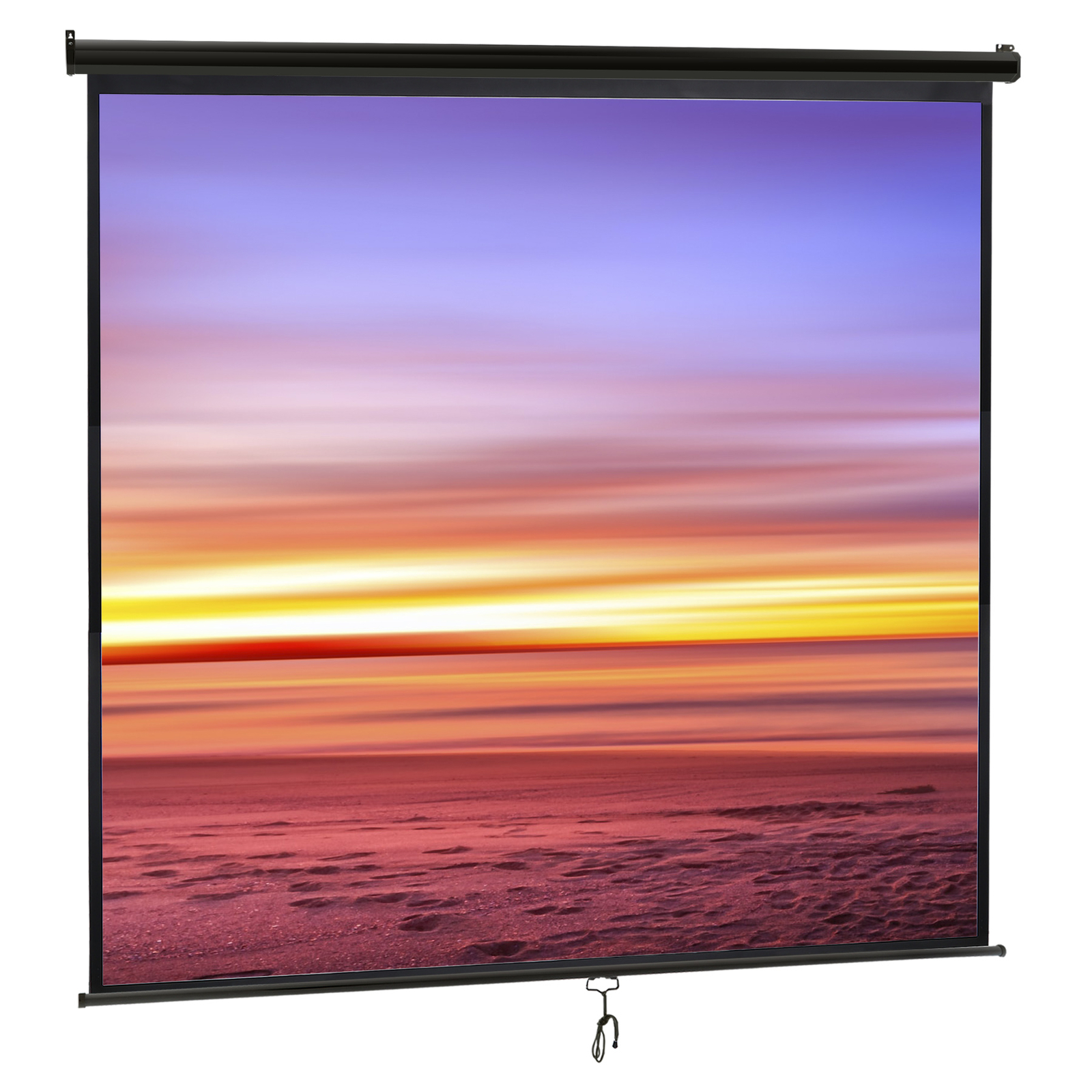 120" 1:1HD Diagonal Dimension Pull Down Projection Screen HD Movie Theater Black