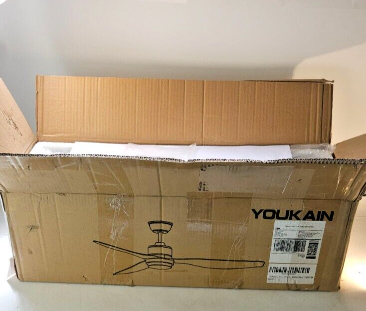YOUKAIN 52 IN IN/OUTDOOR MODERN CEILING FAN W/ LIGHTS/REMOTE/REVERSIBLE BLADES
